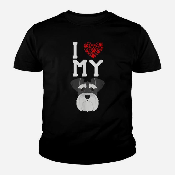 I Love My Dog - Schnauzer Animal Lover Best Friend Youth T-shirt
