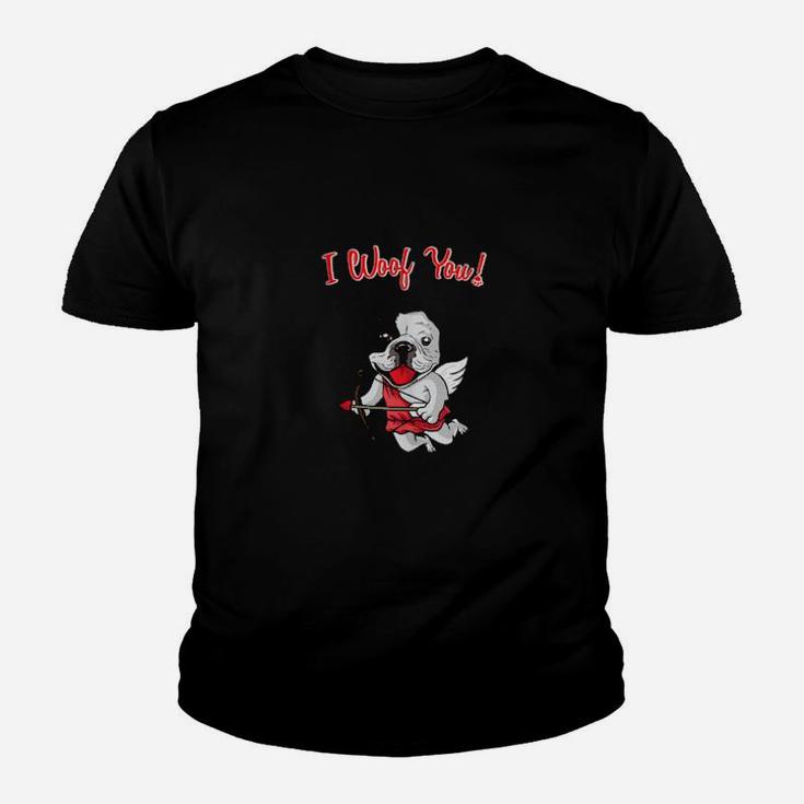 I Love My French Bulldog Frenchie Cupid Dog Valentines Day Youth T-shirt