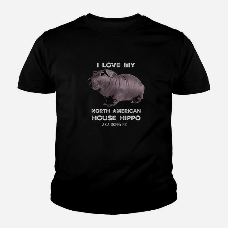 I Love My House Hippo Skinny Pig Owners Youth T-shirt