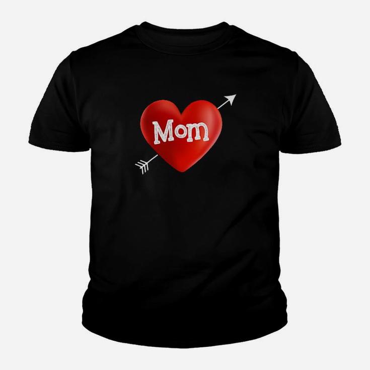 I Love My Mom Is My Valentine Day Heart Mothers Day Gift Youth T-shirt