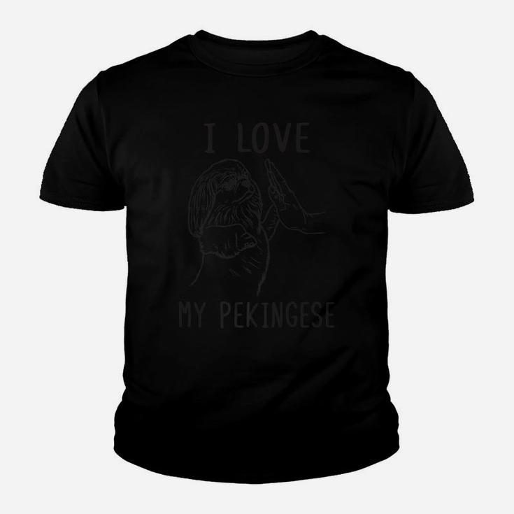 I Love My Pekingese Dad Pekingese Mom Dog Pekingese Lover Youth T-shirt