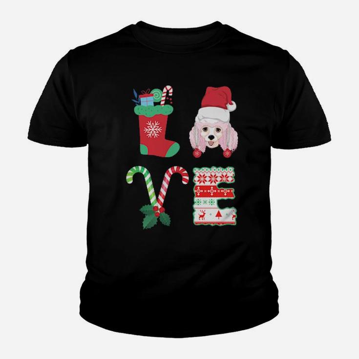 I Love My Poodle Xmas Dog Gift Youth T-shirt