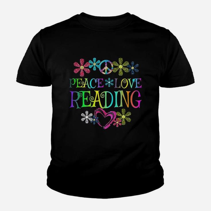 I Love Reading Peace Love Reading Youth T-shirt