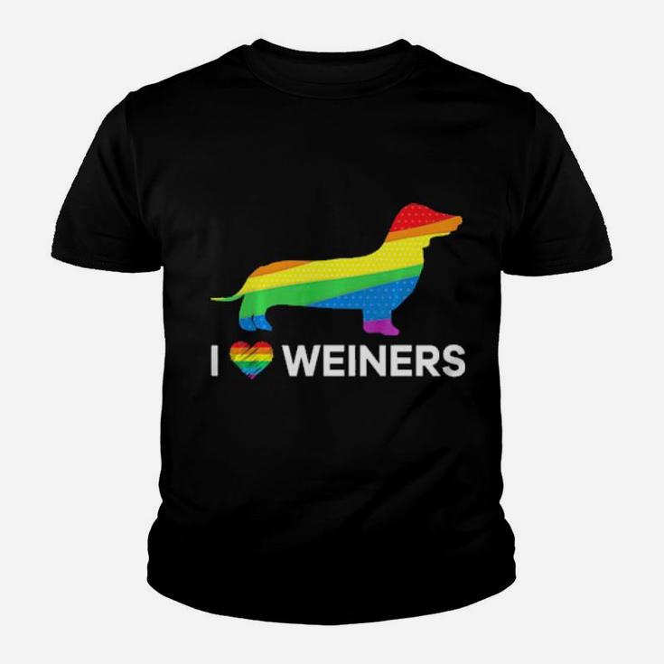 I Love Weiners Dachshund Lgbt Gay Lesbian Pride Youth T-shirt