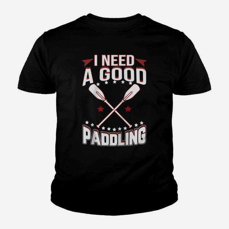 I Need A Good Paddling Shirt Funny River Rafting Raglan Baseball Tee Youth T-shirt