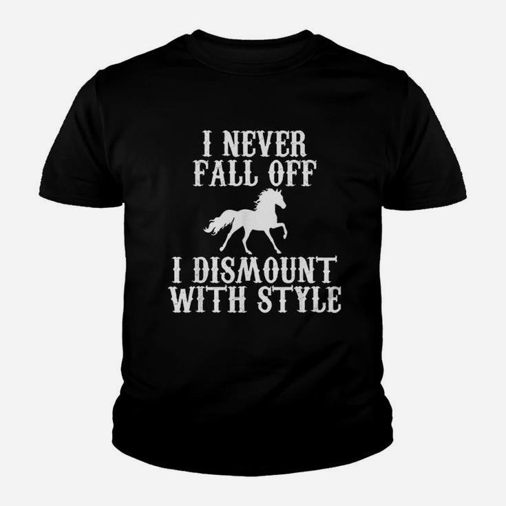 I Never Fall Off I Dismount With Style Horse Rider Youth T-shirt