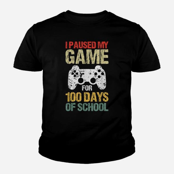 I Paused My Game For 100 Days Of School Funny Video Gamer Youth T-shirt