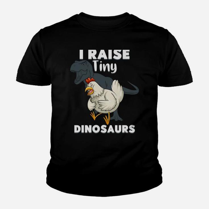 I Raise Tiny Dinosaurs Retro Chicken Funny Gift Farm Lover Youth T-shirt