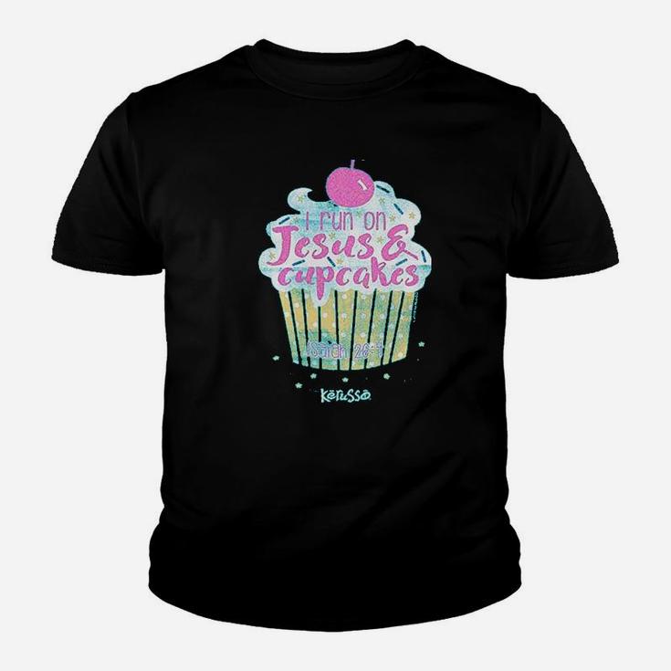 I Run On Jesus And Cupcakes Youth T-shirt