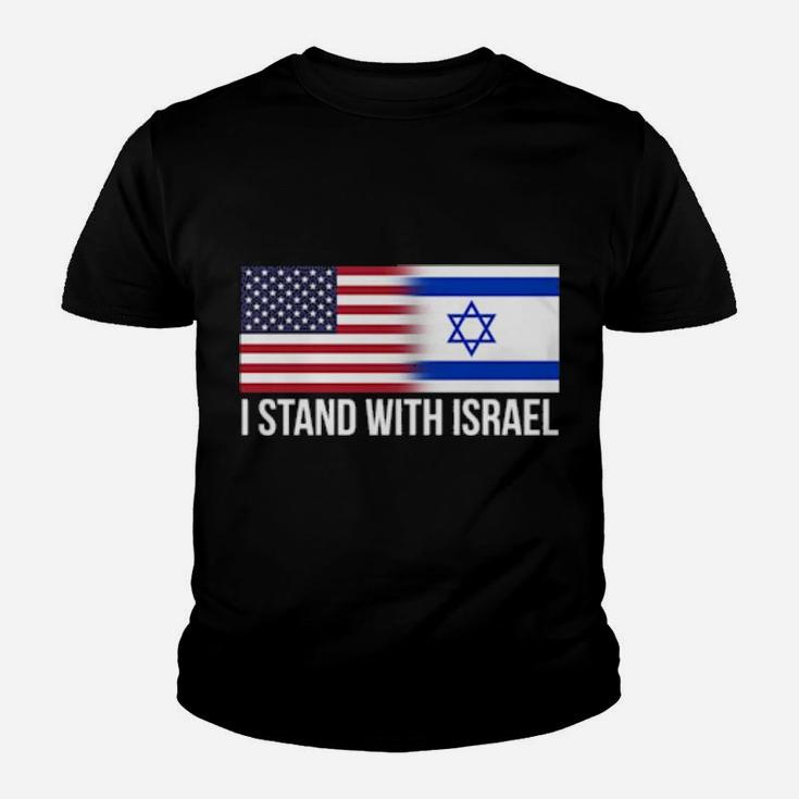 I Stand With Israel Patriotic Usa Israeli Flag Youth T-shirt