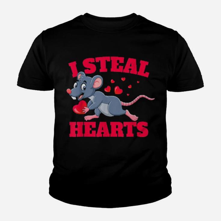 I Steal Hearts Mouse Love Valentine's Day Idea Youth T-shirt