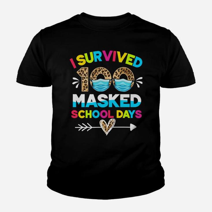 I Survived 100 Masked School Days Funny 100Th Day Of School Youth T-shirt