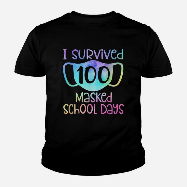 I Survived 100 Masked School Days Kids 100th Day Celebration Youth T-shirt