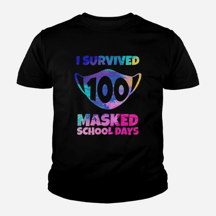 I Survived 100 Masked School Days Student Teacher Funny Gift Youth T-shirt