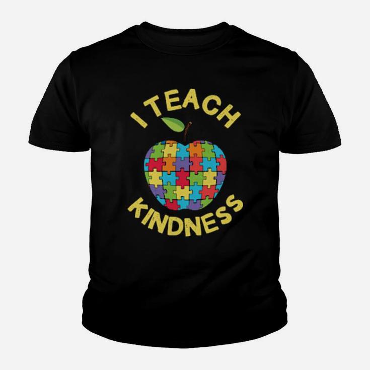 I Teach Kindness Autism Awareness Month Teacher Youth T-shirt