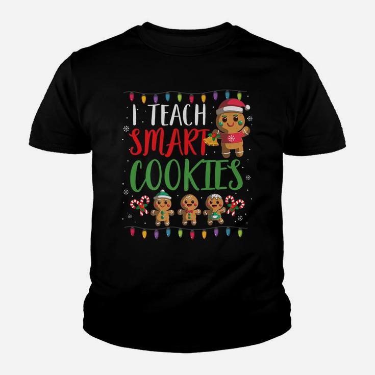 I Teach Smart Cookies Christmas Teacher Gift Gingerbread Youth T-shirt
