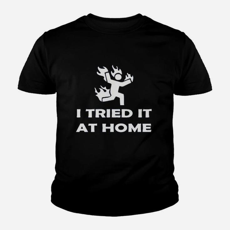 I Tried It At Home Funny Stick Figure Game Youth T-shirt