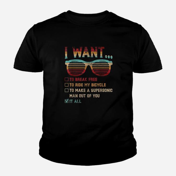 I Want To Break Free To Ride My Bicycle It All Gift Idea Youth T-shirt