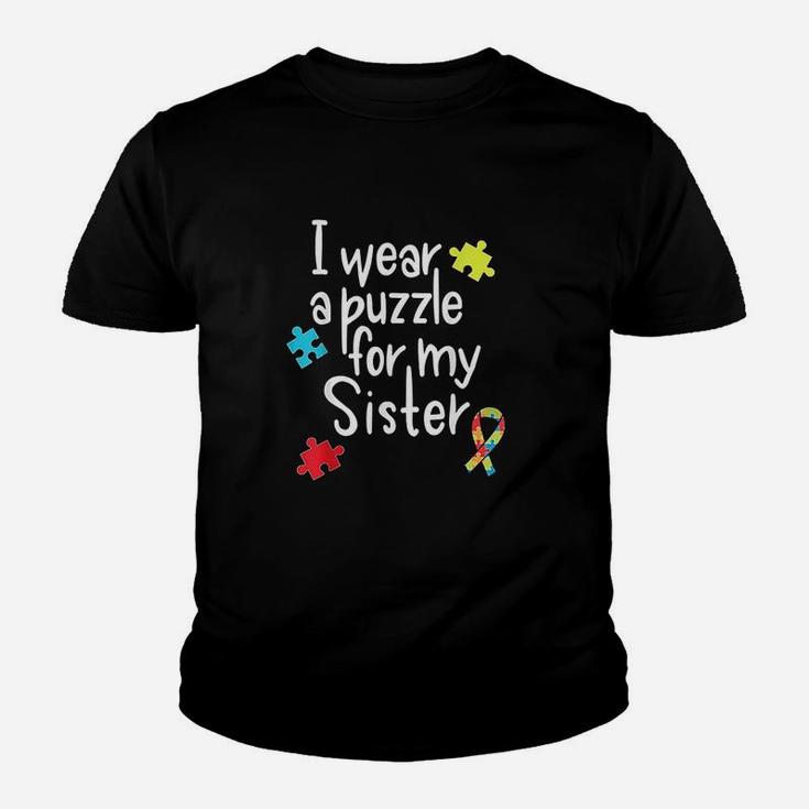 I Wear A Puzzle For My Sister Youth T-shirt