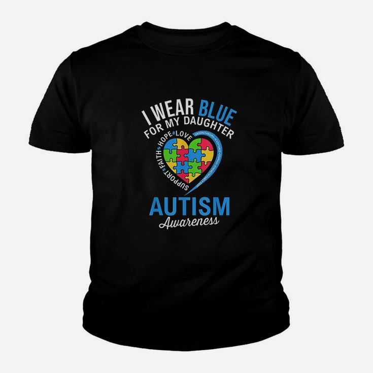 I Wear Blue For My Daughter Awareness Month Youth T-shirt