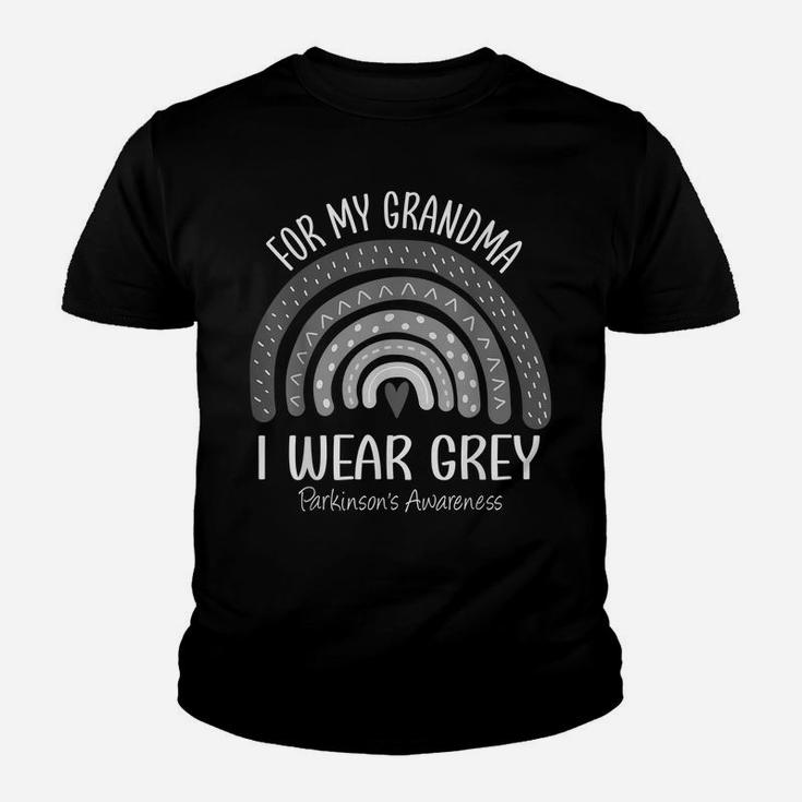 I Wear Gray For My Grandma Parkinsons Awareness Rainbow Youth T-shirt