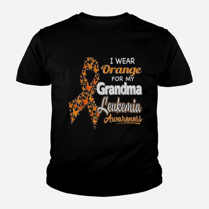 I Wear Orange For My Grandma Leukemia Awareness Youth T-shirt