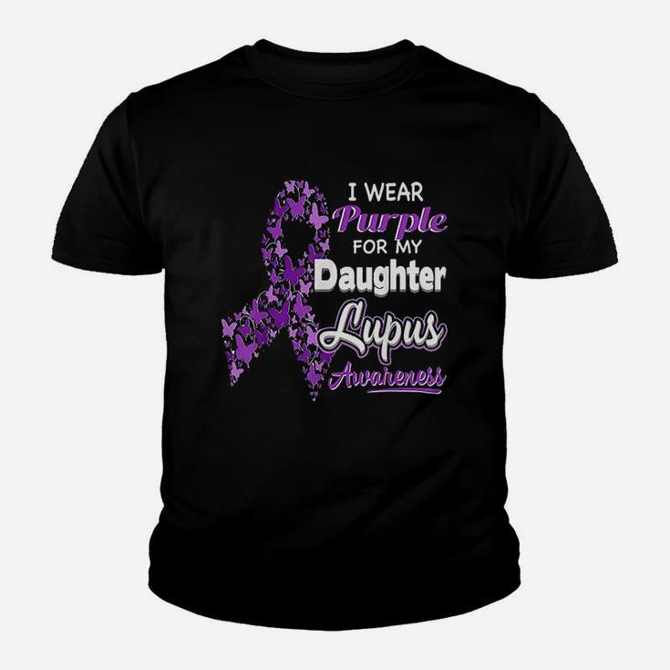 I Wear Purple For My Daughter  Lupus Awareness Youth T-shirt