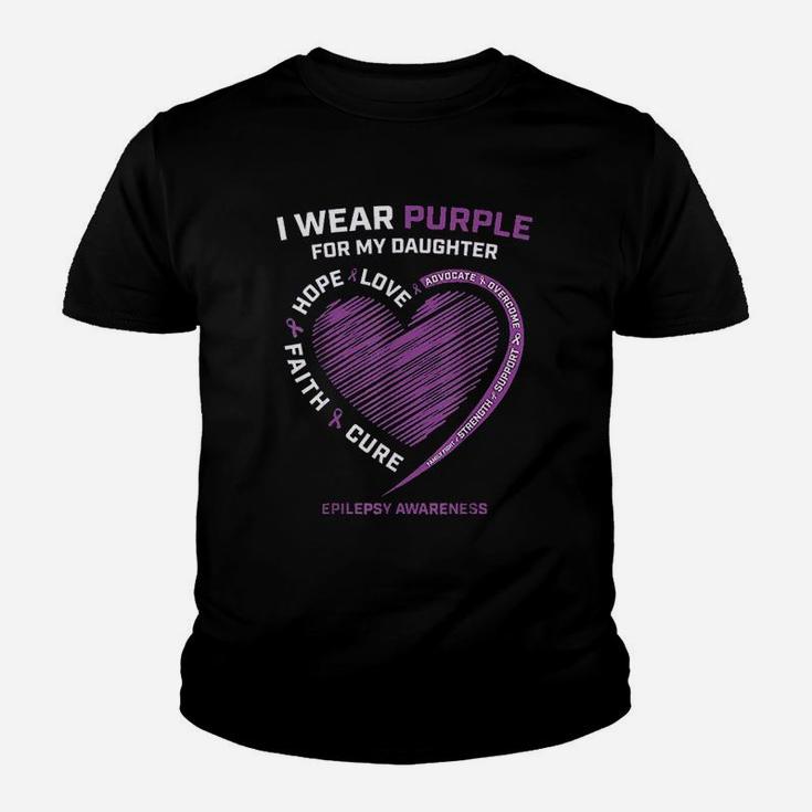 I Wear Purple For My Daughter Youth T-shirt