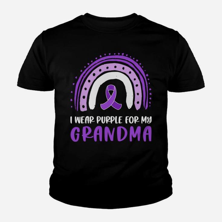 I Wear Purple For My Grandma  Alzheimer's Awareness Ribbon Youth T-shirt
