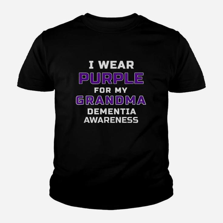 I Wear Purple For My Grandma Dementia Awareness Youth T-shirt