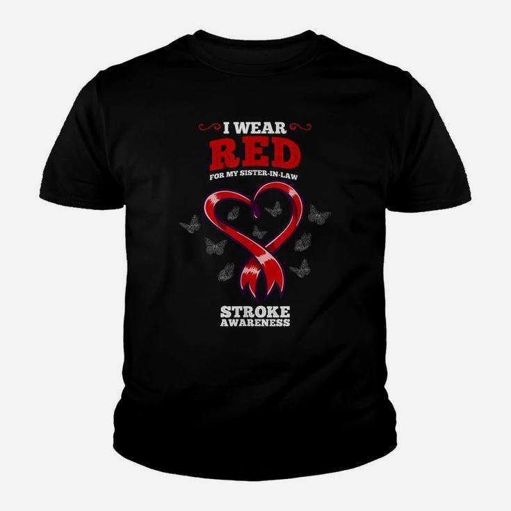 I Wear Red For My Sister In Law Stroke Awareness Youth T-shirt
