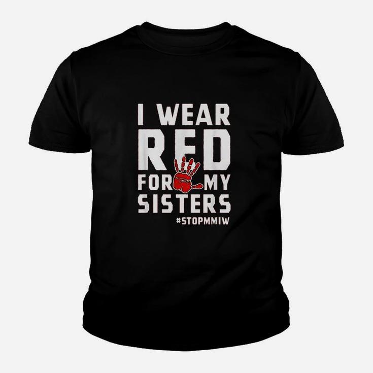 I Wear Red For My Sisters Native American Indigenous Women Youth T-shirt