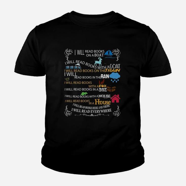 I Will Read Books On A Boat And Everywhere Reading Youth T-shirt