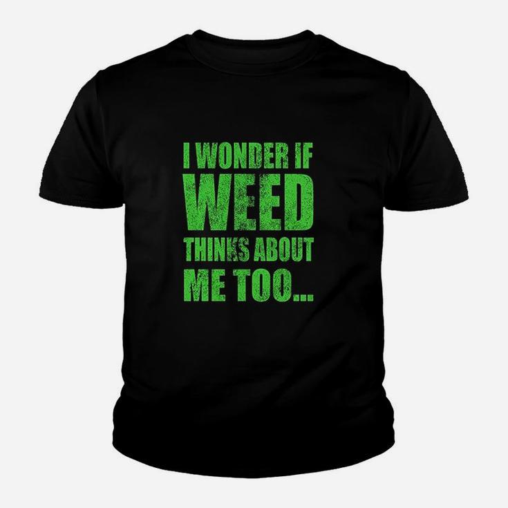 I Wonder If Thinks About Me Too Funny 420 Youth T-shirt