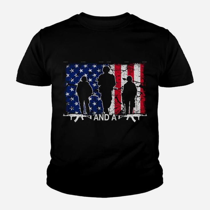 I'm A Dad Papa And A Veteran  For Dad Father's Day Youth T-shirt