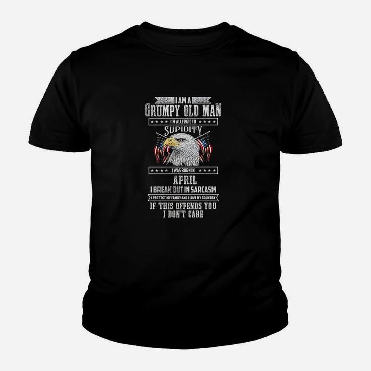 Im A Grumpy Old Man Born In April Fathers Day Youth T-shirt