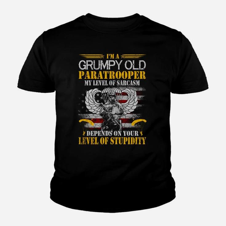 I'm A Grumpy Old Paratrooper Flag Tshirt, Veterans Day Gift Sweatshirt Youth T-shirt