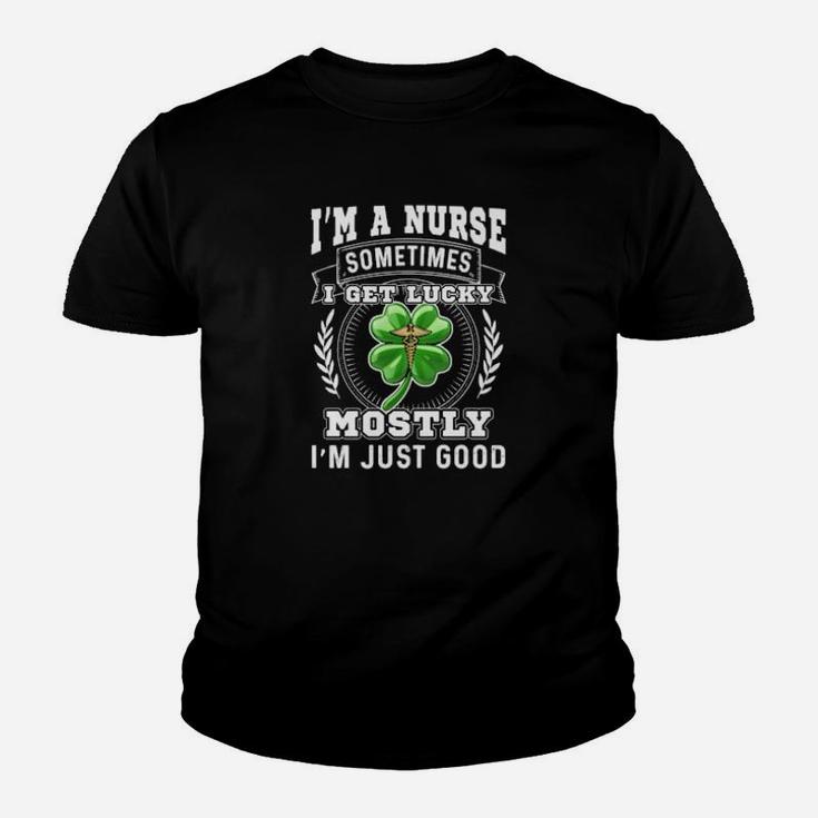 I'm A Nurse Sometimes I Get Lucky Irish St Patrick's Day Youth T-shirt