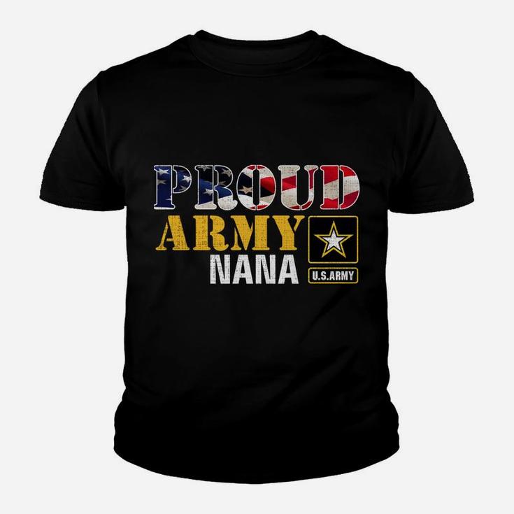 I'm A Proud Army Nana American Flag Military Gift Veteran Youth T-shirt