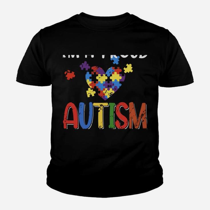 I'm A Proud Autism Auntie Autism Awareness Costume Heart Youth T-shirt