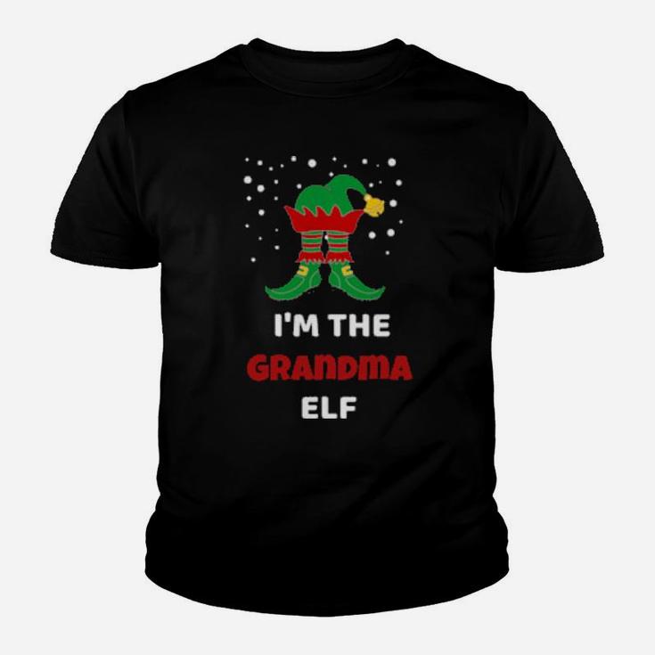 I'm The Grandma Elf Boots Hat Family Xmas Youth T-shirt