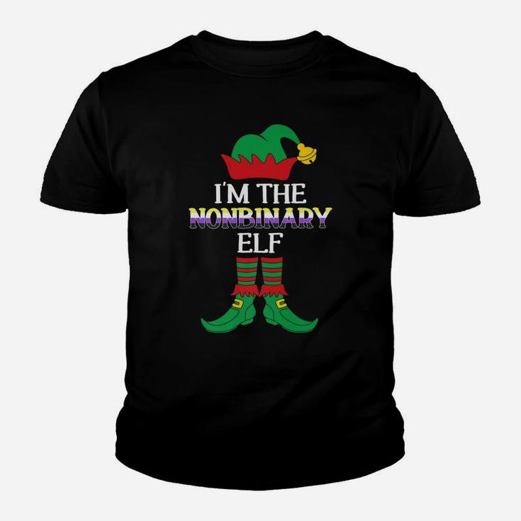 I'm The Nonbinary Elf Funny Xmas Gift Family Group Lgbtq Youth T-shirt