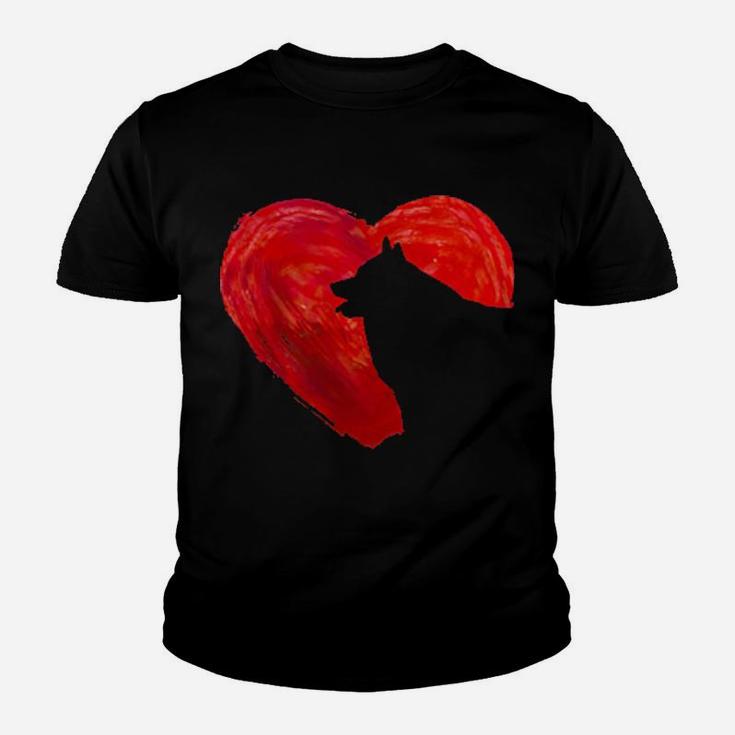 In My Heart Valentine's Day Silhouette Schipperke Youth T-shirt