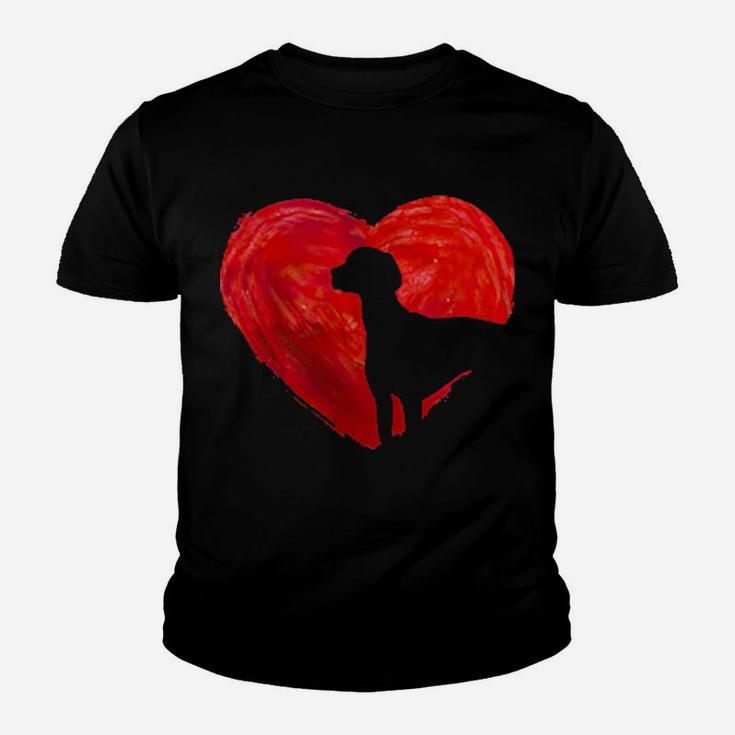 In My Heart Valentine's Day Silhouette Vizsla Youth T-shirt