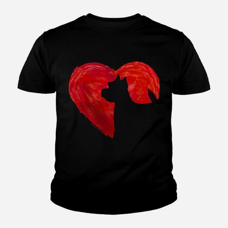 In My Heart Valentine's Day Silhouette West Highland White Terrier Youth T-shirt