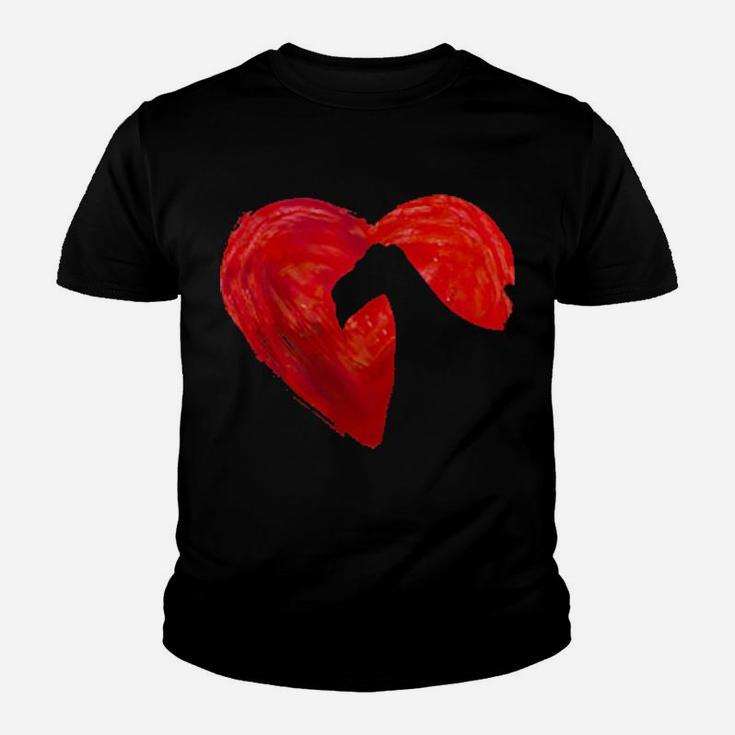 In My Heart Valentine's Day Silhouette Wire Fox Terrier Youth T-shirt