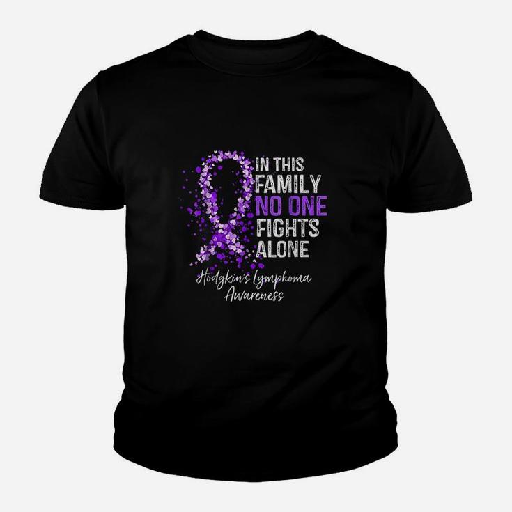 In This Family No One Fights Alone Hodgkins Lymphoma Youth T-shirt