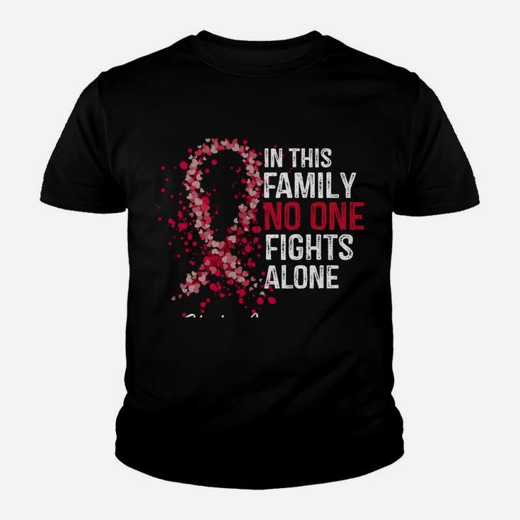 In This Family No One Fights Alone Stroke Awareness Survivor Youth T-shirt