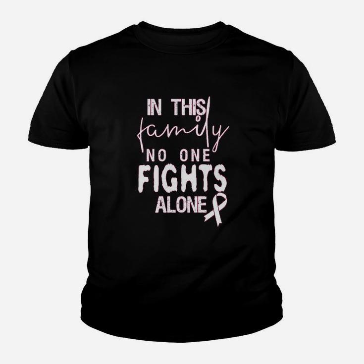 In This Family No Ones Fight Alone Youth T-shirt
