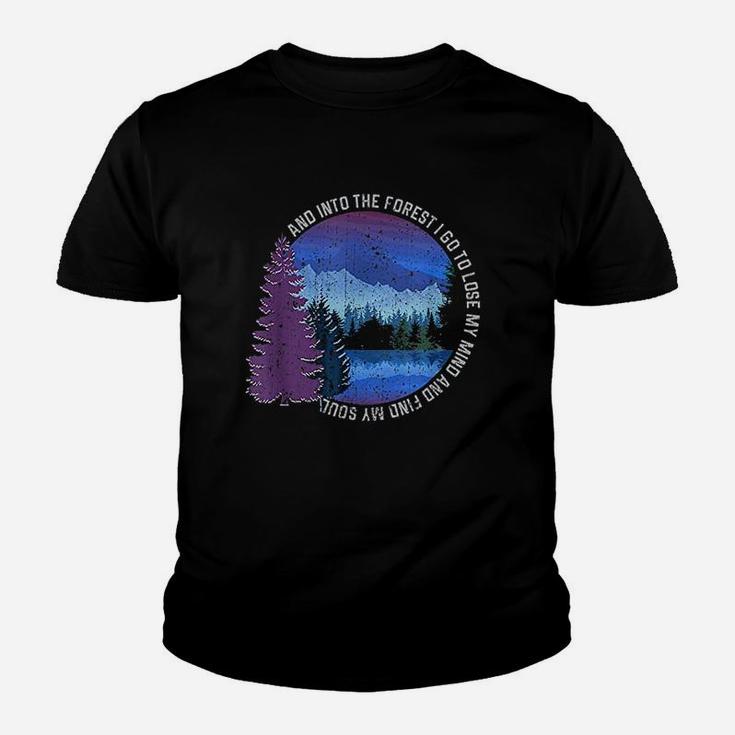 Into The Forest I Go Nature Hiking Camping Gift Outdoors Youth T-shirt
